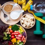 Aliments sains et équipements de sport