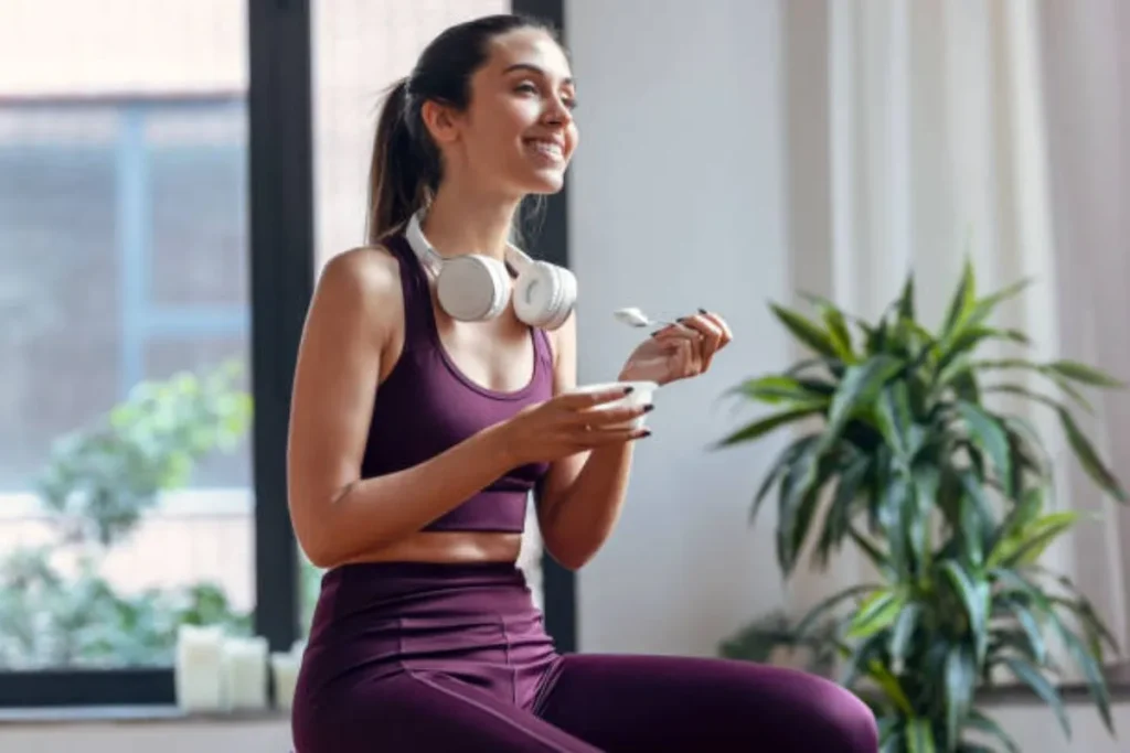 smiling woman with headphones