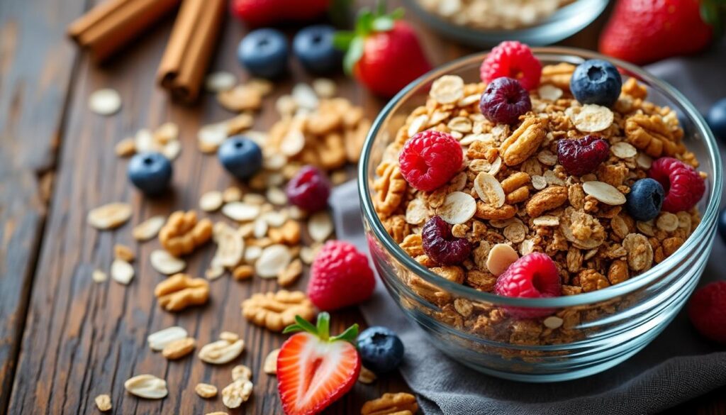 Discover our easy recipe for healthy home granola with natural ingredients for a gourmet and healthy breakfast.